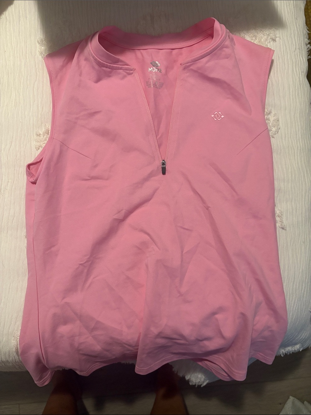 Women’s Pink Sleeveless Zip-Front Active Top